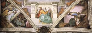Michelangelo Buonarroti - Frescoes above the entrance wall