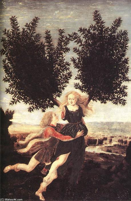 Wikioo.org - The Encyclopedia of Fine Arts - Painting, Artwork by Antonio Del Pollaiuolo - Apollo and Daphne