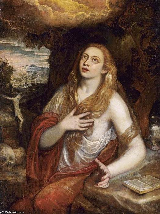 Wikioo.org - The Encyclopedia of Fine Arts - Painting, Artwork by Domenico Robusti - Penitent Magdalene