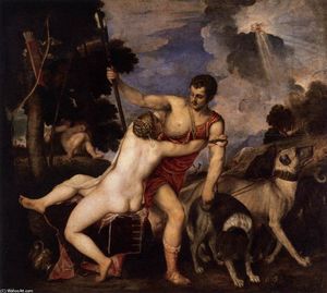 Tiziano Vecellio (Titian) - Venus and Adonis