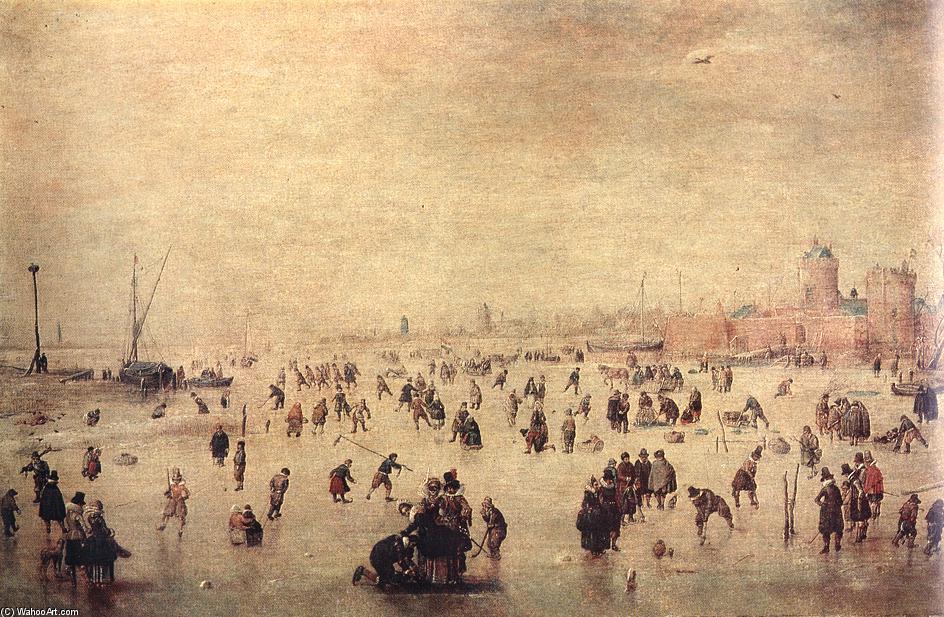 Wikioo.org - The Encyclopedia of Fine Arts - Painting, Artwork by Hendrick Avercamp - Skaters