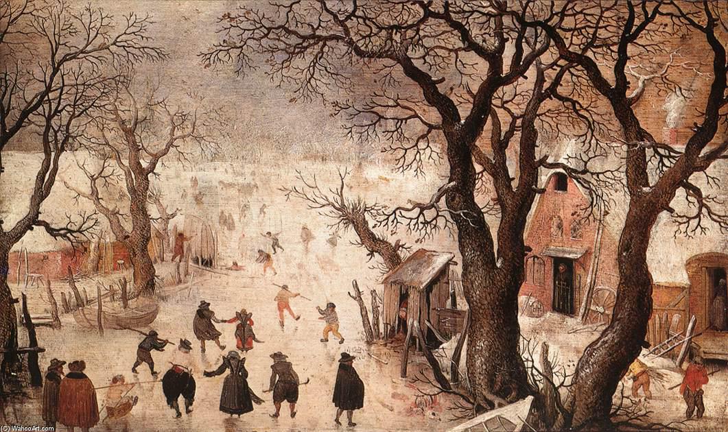 Wikioo.org - The Encyclopedia of Fine Arts - Painting, Artwork by Hendrick Avercamp - Winter Landscape