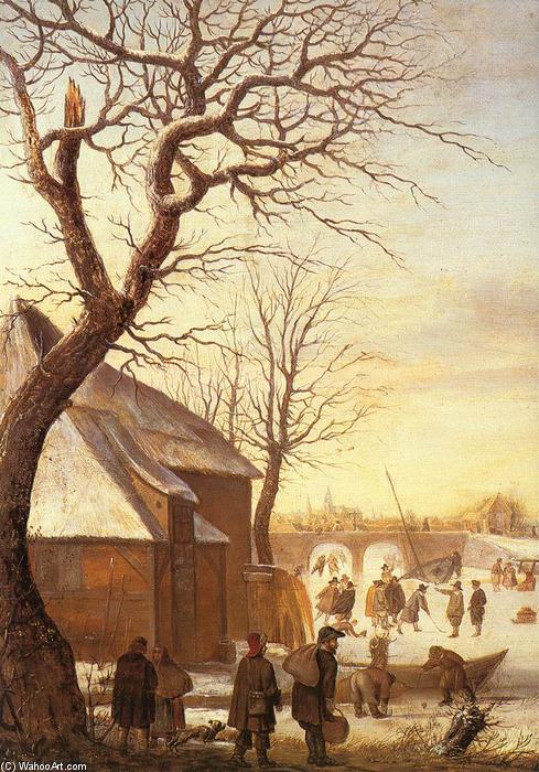 Wikioo.org - The Encyclopedia of Fine Arts - Painting, Artwork by Hendrick Avercamp - Winter Landscape (detail)