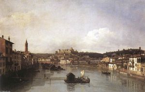 View of Verona and the River Adige from the Ponte Nuovo