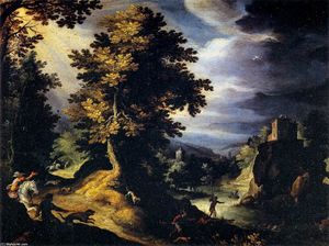Landscape with Stag Hunt