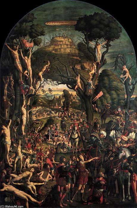 Wikioo.org - The Encyclopedia of Fine Arts - Painting, Artwork by Vittore Carpaccio - Crucifixion and Apotheosis of the Ten Thousand Martyrs
