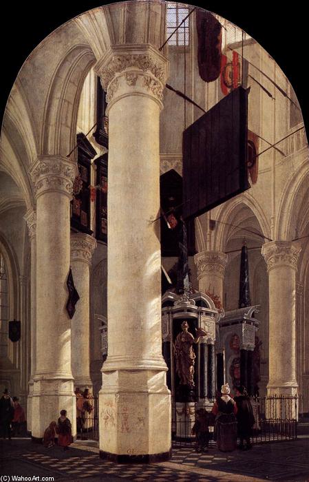 Wikioo.org - The Encyclopedia of Fine Arts - Painting, Artwork by Gerard Houckgeest - The Nieuwe Kerk in Delft with the Tomb of William the Silent