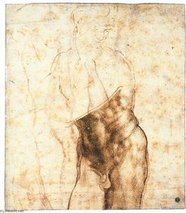 Michelangelo Buonarroti - Studies for The Risen Christ (recto)