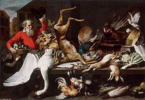 Still-Life with Dead Game, Fruits, and Vegetables in a Market