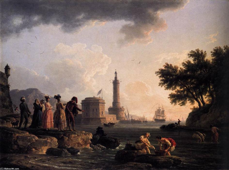 Wikioo.org - The Encyclopedia of Fine Arts - Painting, Artwork by Claude Joseph Vernet - A Seashore