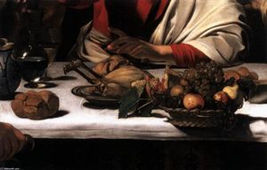 Caravaggio (Michelangelo Merisi) - Supper at Emmaus (detail) (16)