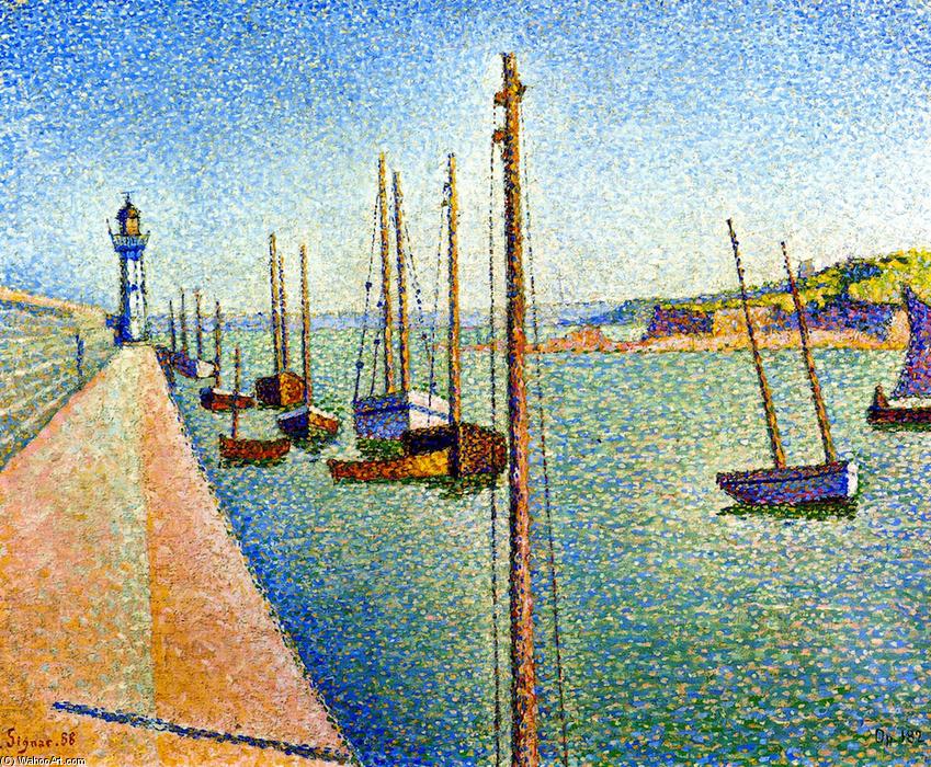 Wikioo.org - The Encyclopedia of Fine Arts - Painting, Artwork by Paul Signac - The Masts, Portrieux, Opus 182