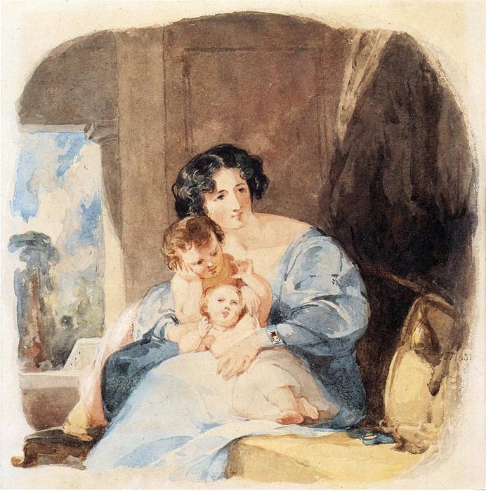 Wikioo.org - The Encyclopedia of Fine Arts - Painting, Artwork by Thomas Sully - Mother with Her Children