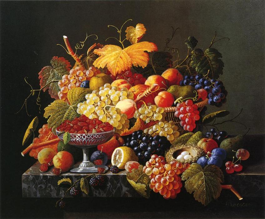 Wikioo.org - The Encyclopedia of Fine Arts - Painting, Artwork by Severin Roesen - Natures Bounty