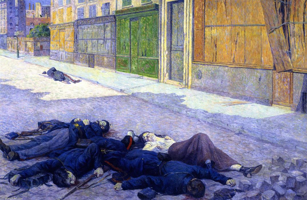 Wikioo.org - The Encyclopedia of Fine Arts - Painting, Artwork by Maximilien Luce - A Paris Street in May 1871 (also known as The Commune)