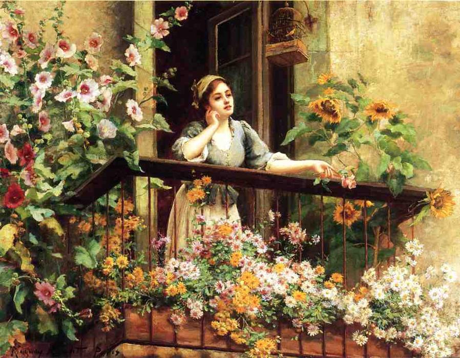 Wikioo.org - The Encyclopedia of Fine Arts - Painting, Artwork by Daniel Ridgway Knight - A Pensive Moment