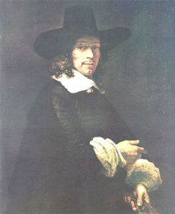 Rembrandt Van Rijn - Portrait of a Gentleman with a Tall Hat and Gloves