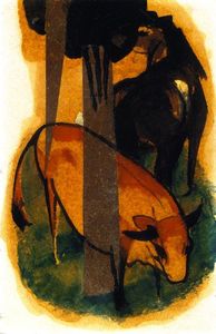 Franz Marc - Red and Yellow Cow (also known as Black Brown Horse and Yellow Cow)