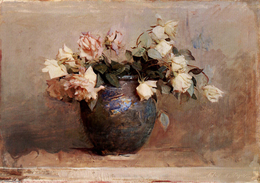 Wikioo.org - The Encyclopedia of Fine Arts - Painting, Artwork by Abbott Handerson Thayer - Roses
