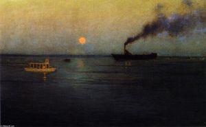 Lowell Birge Harrison - Rosy Moon off Charleston Harbor
