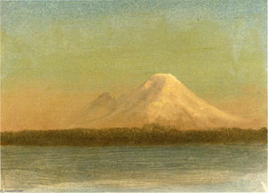 Albert Bierstadt - Snow-Capped Moutain at Twilight