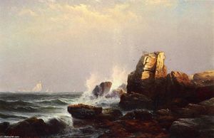 Edward Moran - Steeple Rock, Bar Harbor, Maine