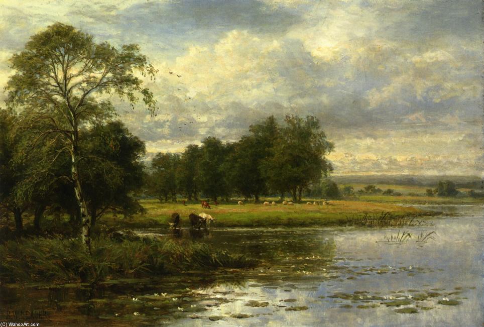 Wikioo.org - The Encyclopedia of Fine Arts - Painting, Artwork by Benjamin Williams Leader - Summer Time on the Thames