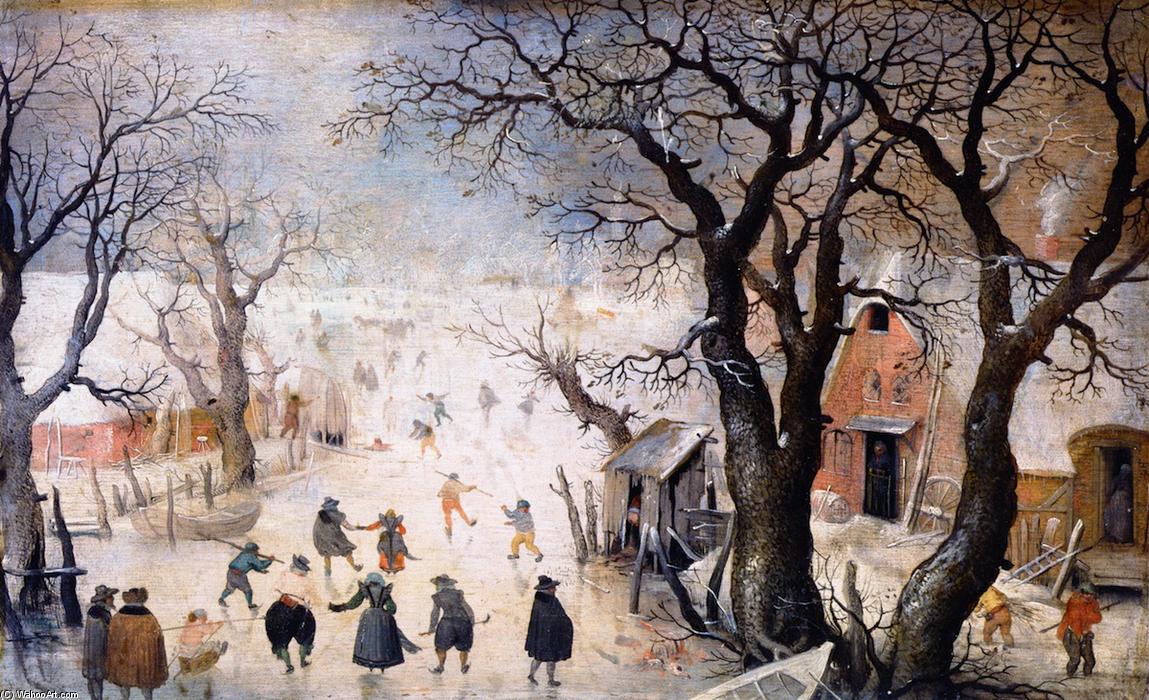 Wikioo.org - The Encyclopedia of Fine Arts - Painting, Artwork by Hendrick Avercamp - Winter Landscape