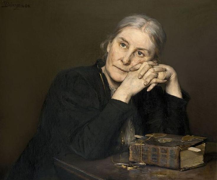 Wikioo.org - The Encyclopedia of Fine Arts - Painting, Artwork by Bertha Wegmann - Woman with a Book