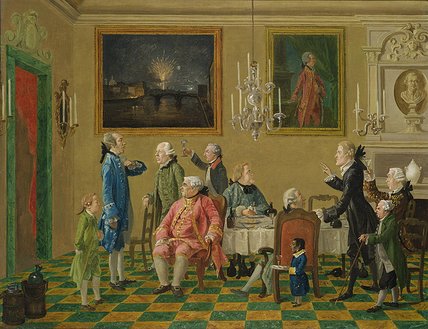 Wikioo.org - The Encyclopedia of Fine Arts - Painting, Artwork by Thomas Patch - British Gentlemen At Sir Horace Mann's Home In