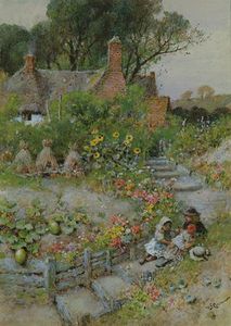 William Stephen Coleman - Cottage Garden In Summer