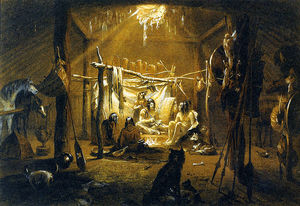 Interior Of The Hut Of A Mandan Chief