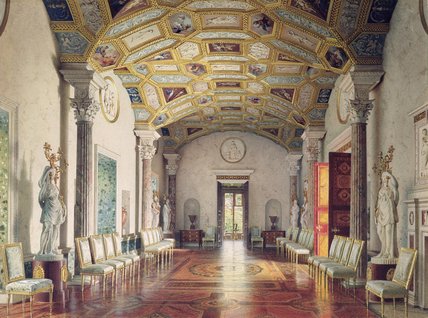 Wikioo.org - The Encyclopedia of Fine Arts - Painting, Artwork by Luigi Premazzi (Ludwig Osipovich) - The Great Agate Hall In The Catherine Palace