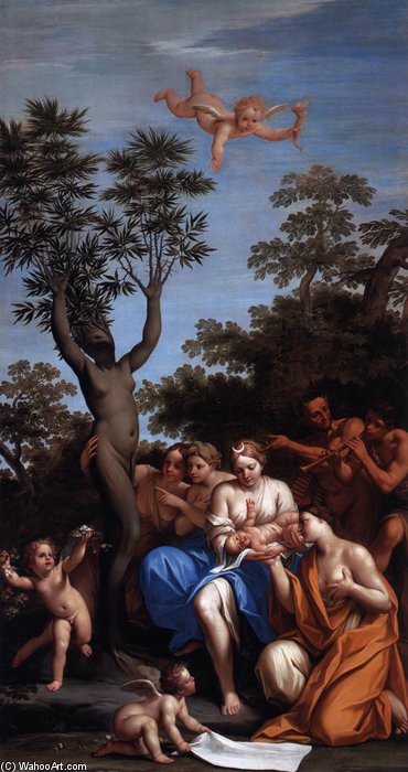 Wikioo.org - The Encyclopedia of Fine Arts - Painting, Artwork by Marcantonio Franceschini - Birth Of Adonis