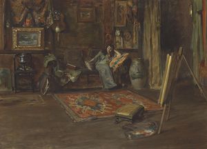 Interior Of William Merritt Chase's Tenth Street Studio