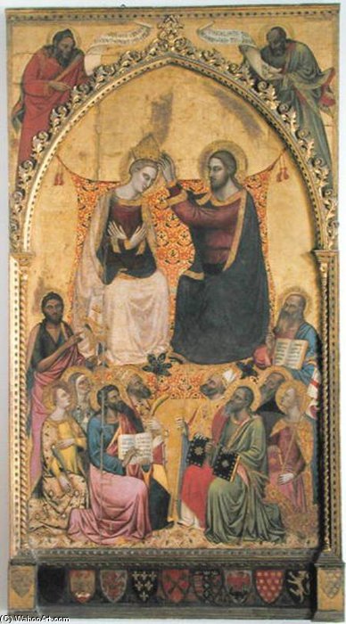 Wikioo.org - The Encyclopedia of Fine Arts - Painting, Artwork by Jacopo Di Cione - The Coronation Of The Virgin With Saints And Prophets