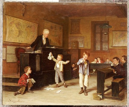 Wikioo.org - The Encyclopedia of Fine Arts - Painting, Artwork by Andre Henri Dargelas - The School Room
