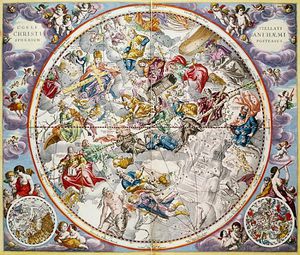 Map Of The Christian Constellations As Depicted Julius Schiller,