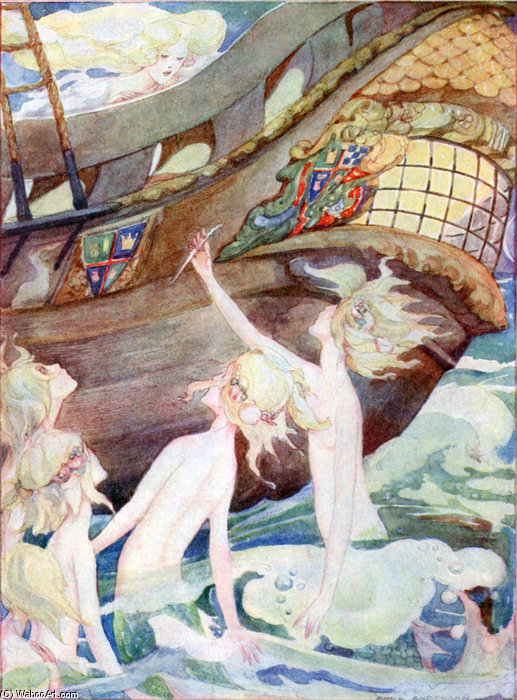 Wikioo.org - The Encyclopedia of Fine Arts - Painting, Artwork by Anne Anderson - The Little Mermaid's Sisters