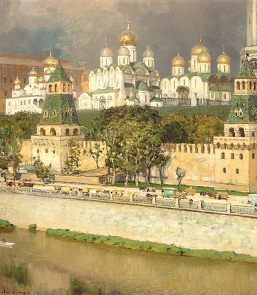 Wikioo.org - The Encyclopedia of Fine Arts - Painting, Artwork by Apollinari Mikhailovich Vasnetsov - Cathedrals Of The Moscow Kremlin