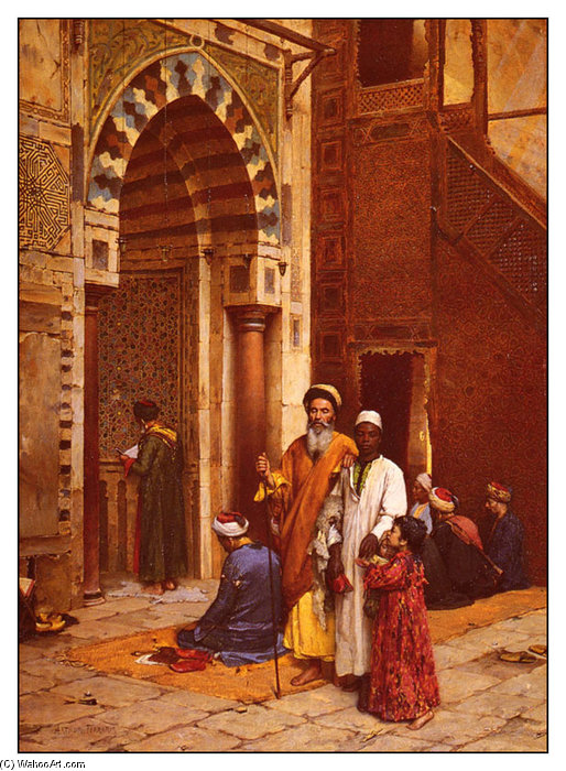 Wikioo.org - The Encyclopedia of Fine Arts - Painting, Artwork by Arthur Von Ferraris - Blind Man At The Mosque