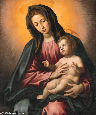 Wikioo.org - The Encyclopedia of Fine Arts - Painting, Artwork by Francesco Curradi - The Madonna And Child