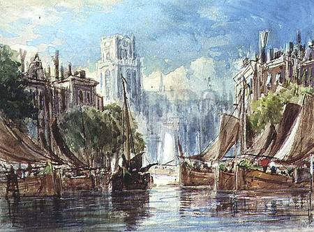 Wikioo.org - The Encyclopedia of Fine Arts - Painting, Artwork by George The Elder Chambers - View Of Rotterdam