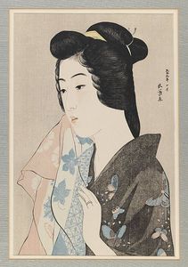 Lady In Grey Kimono With Towel