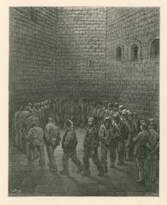 Prisoners In Newgate Prison Exercise Yard