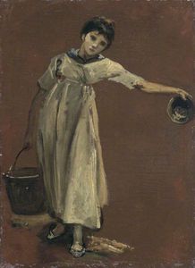 Girl Carrying A Pail
