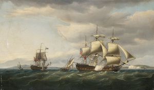 The East Indiaman Rodney In Two Positions Off The English Coast