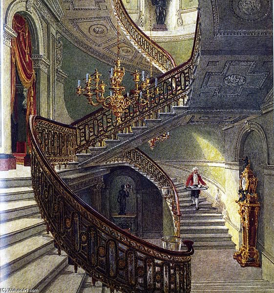 Wikioo.org - The Encyclopedia of Fine Arts - Painting, Artwork by William Henry Pyne - Carlton Staircase