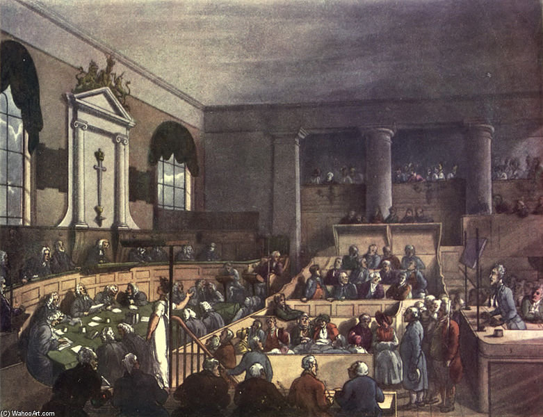 Wikioo.org - The Encyclopedia of Fine Arts - Painting, Artwork by William Henry Pyne - Old Bailey