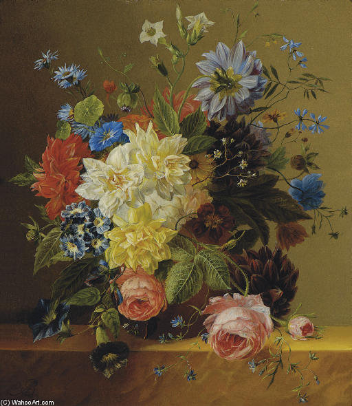 Wikioo.org - The Encyclopedia of Fine Arts - Painting, Artwork by Arnoldus Bloemers - An Opulent Flower Still Life